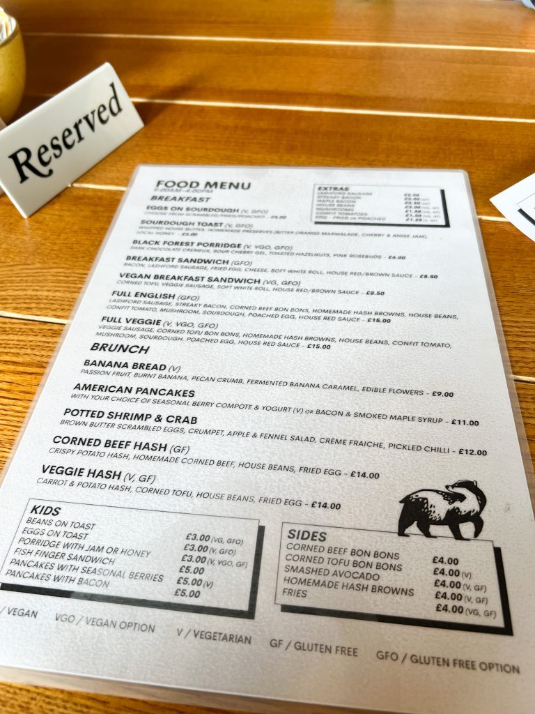 The Den Stirchley Menu